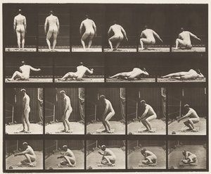 Placa 257. Deitada no Chão, 1885 de Eadweard Muybridge
