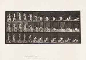 Prato 271. Surgindo do chão com um papel na mão esquerda de Eadweard Muybridge