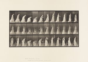 Placa 306.Picando uma bola e jogando-a, 1885 de Eadweard Muybridge