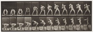 Placa 318. Levantando uma pedra de 75 lb, 1872-1885 de Eadweard Muybridge