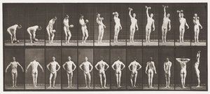 Placa 321. A, Levantando um Dumb-Bell de 50 libras; B, Posando de Eadweard Muybridge