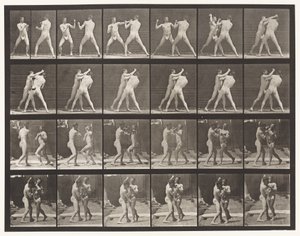 Placa 330. Boxe; Cross-Counter (sapatos) de Eadweard Muybridge