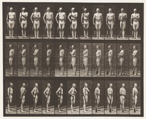 Placa 354. Carregar as armas, Descansar no desfile e Trilha das armas de Eadweard Muybridge