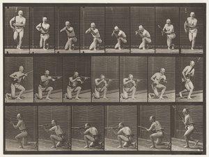 Placa 356. Ajoelhando-se, disparando e levantando-se de Eadweard Muybridge