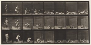 Placa 358. Deitado de costas e atirando, 1872-1885 de Eadweard Muybridge