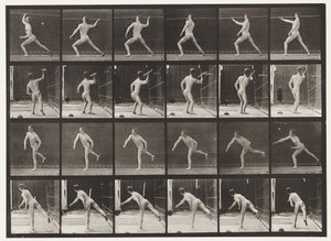Placa 360. Arremessando uma Lança, 1872-1885 de Eadweard Muybridge
