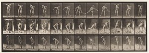 Placa 387. Fazendeiro, usando uma pá de cabo longo de Eadweard Muybridge