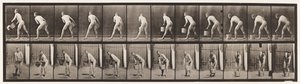 Placa 398. Levantando um balde de água para esvaziar, 1872-1885 de Eadweard Muybridge