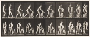 Placa 415. Vaso sanitário, preparando-se para vestir a roupa de Eadweard Muybridge