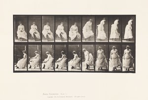 Placa 422.Toilet; Colocando Sapatos e Levantando-se da Cadeira, 1885 de Eadweard Muybridge
