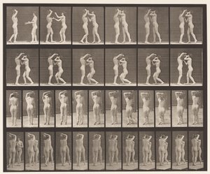 Placa 445. Dois Modelos-8 Bebendo de um Jarro de Água no Ombro de 1 de Eadweard Muybridge