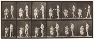 Placa 450. Dois Modelos, 8 Traz Xícara de Chá, 1 Toma Cup & Drinks, 1872-1885 de Eadweard Muybridge