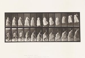 Placa 457.Pisar na cadeira, e Alcançar de Eadweard Muybridge