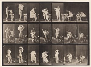 Placa 493. Fases Diversas do Banheiro, 1872-1885 de Eadweard Muybridge