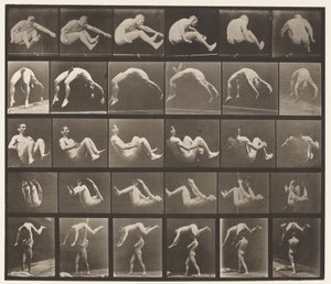 Placa 522. A, 97 Jumping; B, 98 Handspring; C, 98 cambalhota de Eadweard Muybridge