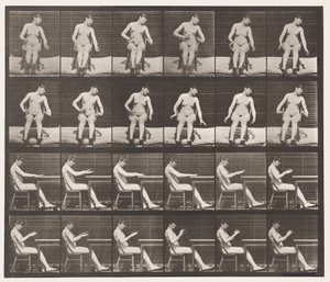 Prato 545. Convulsões Artificialmente Induzidas; A,B, Enquanto Sentado de Eadweard Muybridge