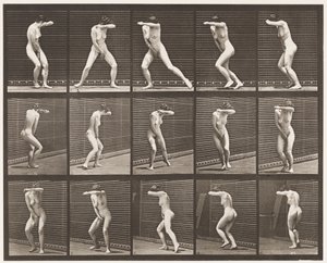 Ilustração 73. Virando-se de surpresa e fugindo, 1872-1885 de Eadweard Muybridge