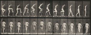 Placa número 180. Subindo e passando por cima de uma cadeira de Eadweard Muybridge