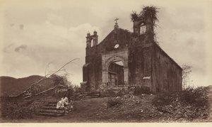 Ruínas da Igreja de San Miguel, Panamá, 1877 (foto) de Eadweard Muybridge