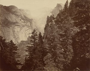 Tenaya Canyon a partir de Union Point, Vale do Yosemite, 1872 (foto) de Eadweard Muybridge