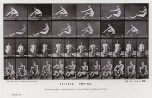 A Figura Humana em Movimento: Atleta, Remo (foto a p/b) de Eadweard Muybridge