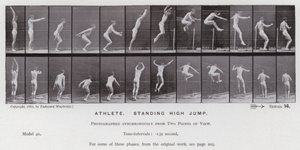 A Figura Humana em Movimento: Atleta, salto em altura em pé de Eadweard Muybridge