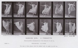 A Figura Humana em Movimento: Dançarina, uma pirueta (foto a p/b) de Eadweard Muybridge