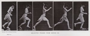 A Figura Humana em Movimento: Fases selecionadas da série 54 (foto a p/b) de Eadweard Muybridge
