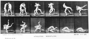 Dois Homens Lutando, de &39;Animal Locomotion&39;, 1887 de Eadweard Muybridge