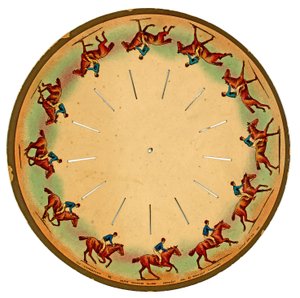 disco de zoopraxiscópio mostrando um cavalo galopando, 1893 de Eadweard Muybridge