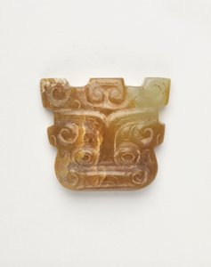 Pingente em forma de máscara de animal, 650-500 aC de Eastern Zhou Dynasty Chinese School