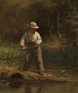 Menino pesca, 1860s.