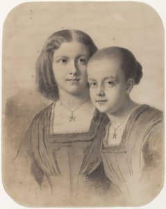 Retrato de Woltera Geertruida, Condessa de Limburg Stirum e Condessa Frederika Augusta de Eastman Johnson