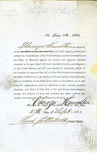 Juramento de lealdade de Ebenezer Knowlton do Missouri, Condado de St. Louis de Ebenezer Knowlton