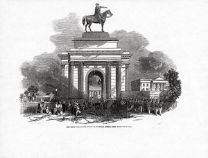A estátua de Great Wellington, como seria de Constitution Hill, publicado em &39;The Illustrated London News&39;, 3 de outubro de 1846