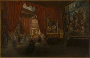 Exposição de obras de Eugène Delacroix, na Galerie Martinet, boulevard des Italiens, em 1864, em 1864 (óleo) de Ed. Albertini