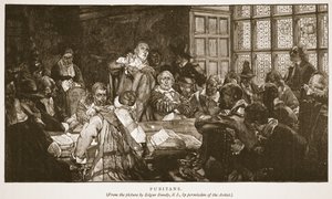 Puritanos, ilustração de "A Igreja da Inglaterra: uma história para o povo" por HDM Spence-Jones, pub. c.1910 (foto sépia)
