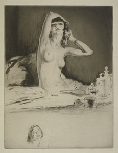 Uma mulher na sua casa de banho, ilustração para "Mitsou" de Sidonie-Gabrielle Colette (1873-1954) publicada em 1930 (gravura e ponto seco)
