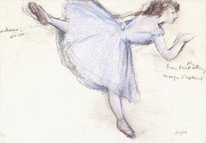 Dançarina de arabesco na vista de perfil, 1885-90 de Edgar Degas