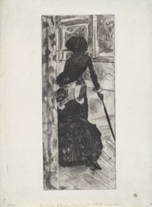 No Louvre: Pintura (Mary Cassatt), c.1879-80 (gravura e aquatinta) de Edgar Degas