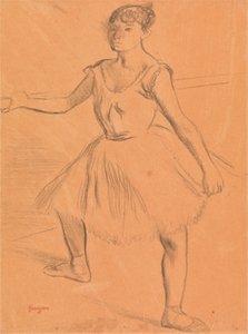 Bailarina em pé em um bar de Edgar Degas