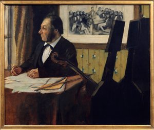 Cellist Pilet, Louis Marie Pilet (1815-1877). Pintura de Edgar Degas (1834-1917) 1869 Sol. 0,50 x 0,61 m Paris. Musee d