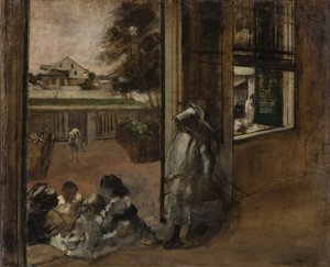 Pátio de uma casa em Nova Orleans, 1872-1873. de Edgar Degas