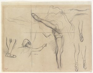 Dançarino - seis esboços de Edgar Degas
