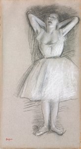 Dançarina, braços erguidos atrás da cabeça; Dançarina, braços erguidos e trazidos de volta atrás da cabeça, de Edgar Degas