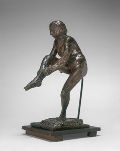 Dançarina vestindo sua meia, 1890s1911. de Edgar Degas