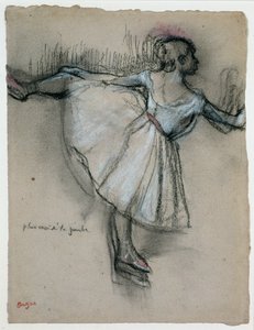 Dançarina no Bar, c.1885 (carvão com giz branco e pastel sobre papel) de Edgar Degas