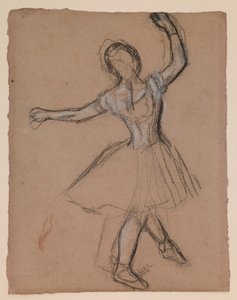 Bailarina em palco e em movimento de Edgar Degas