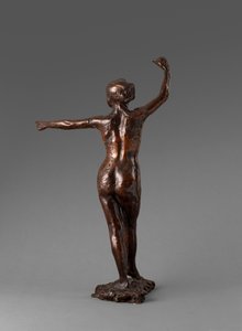 Bailarina pronta para dançar, pé direito para a frente, Preparação para dança, pé direito para a frente, 1895-1901 de Edgar Degas