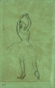 Dançarino com braços erguidos de Edgar Degas